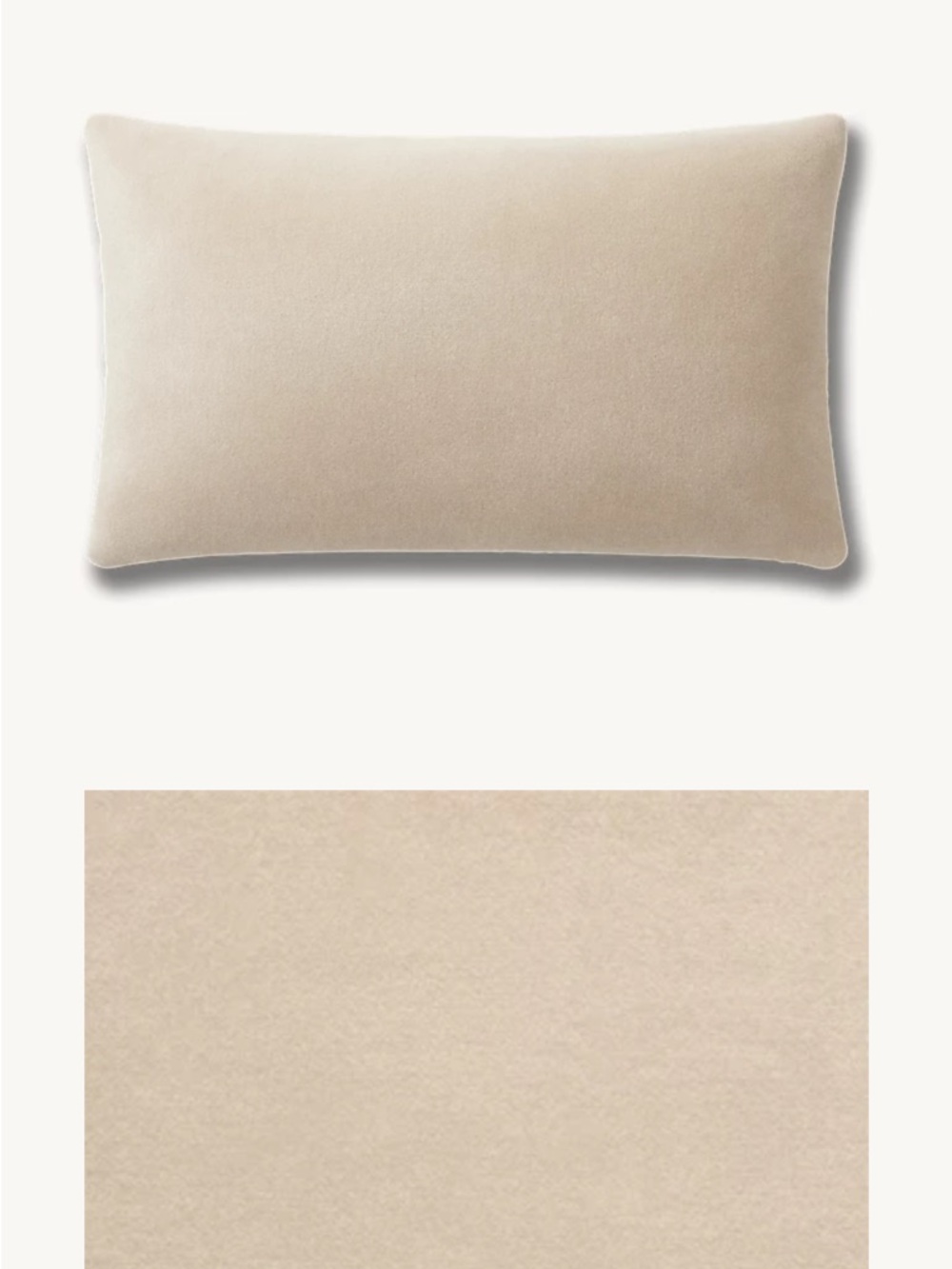 Restoration Hardware Velvet Lumbar Pillow cover in sand